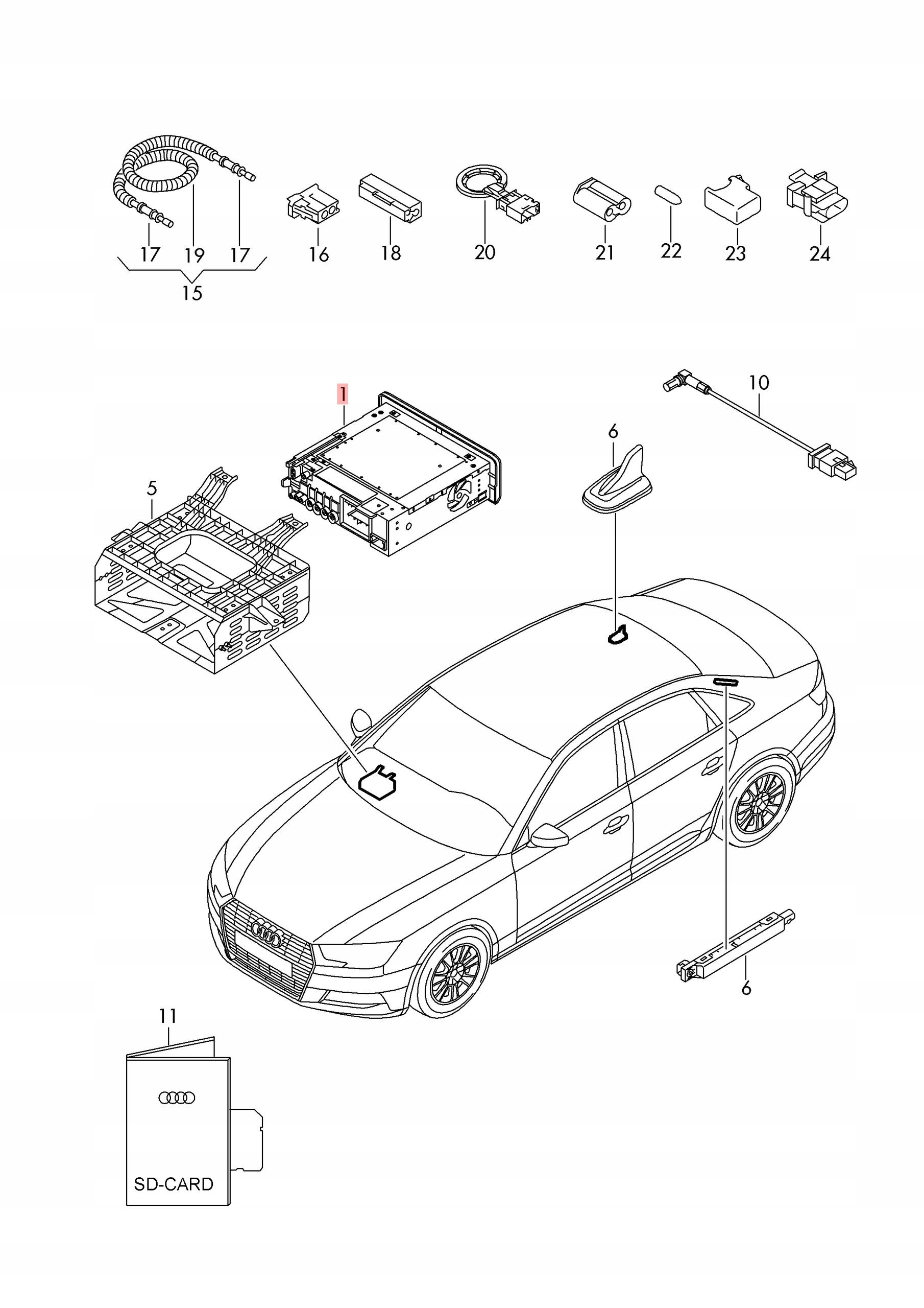 AUDI A4 B9 Q5 80A CZYTNIK NAWIGACJI 8W0035193A - obrazek 2
