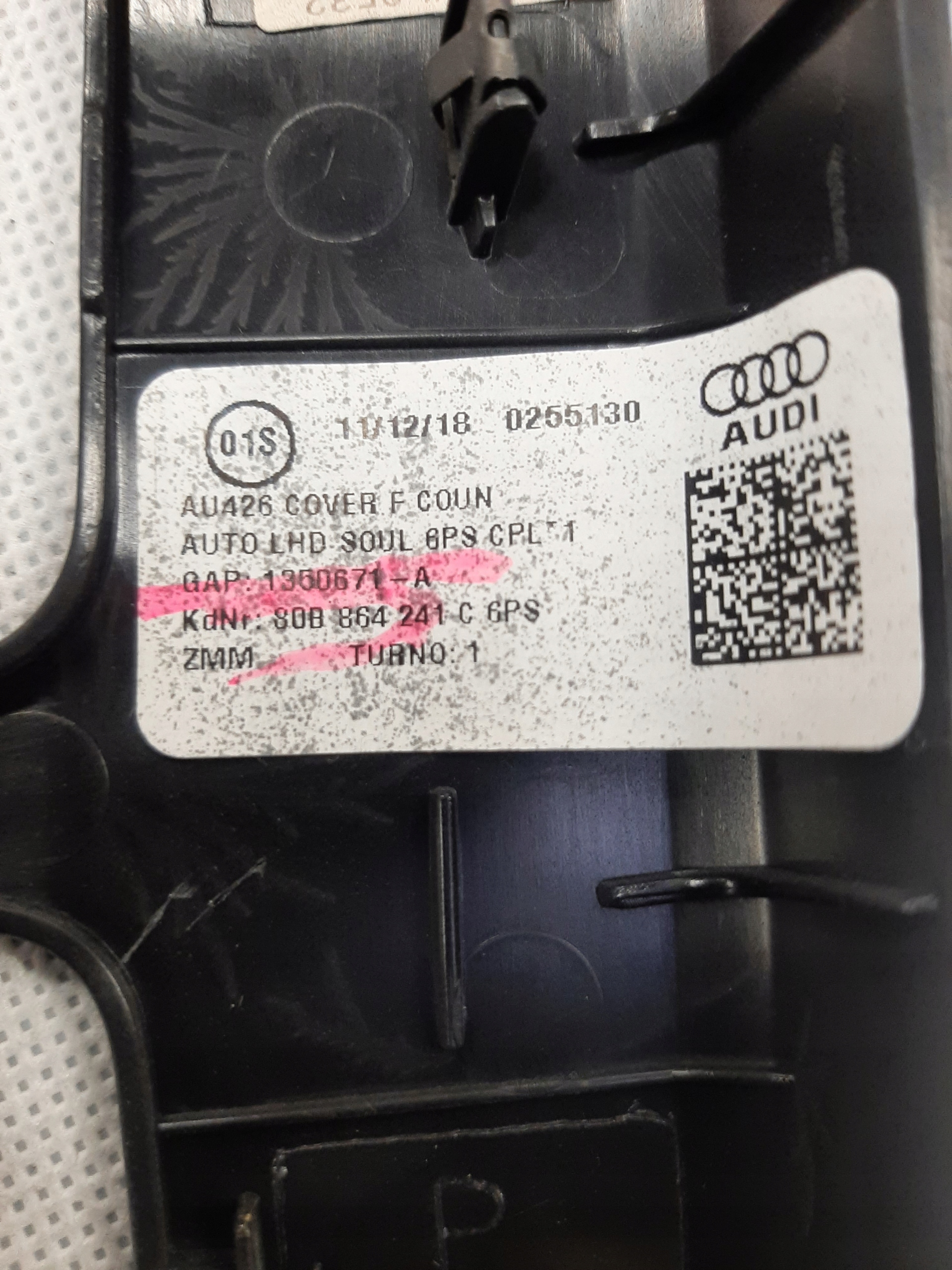 AUDI Q5 FY80A 2015 -> 2022 MASKOWNICA DEKOR RAMKA KONSOLI TUNELU 80B864241C - obrazek 3