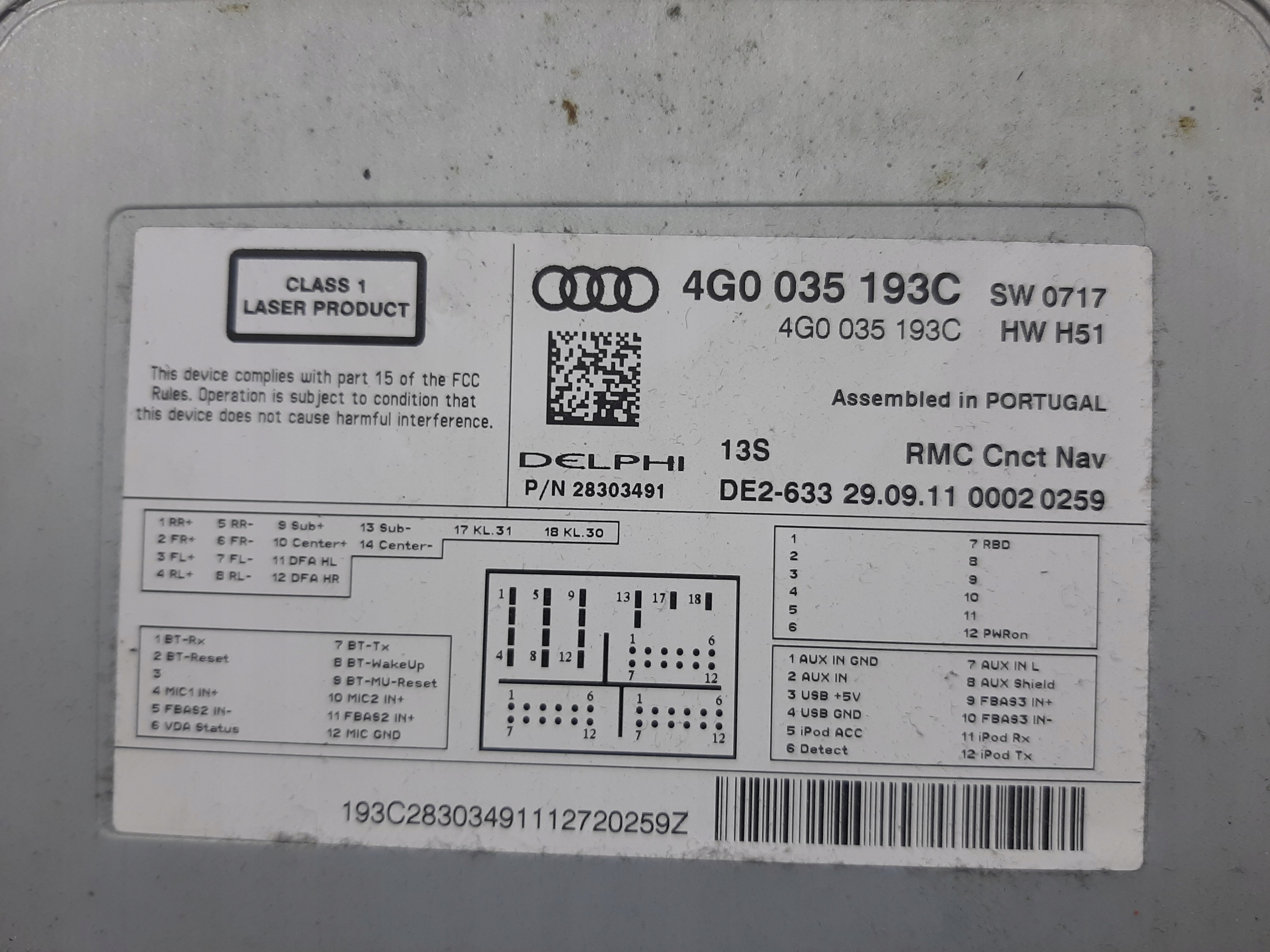 AUDI A6 C7 CZYTNIK KART SD CD MMI MULTIMEDIA NAVI 4G0035193C - obrazek 3