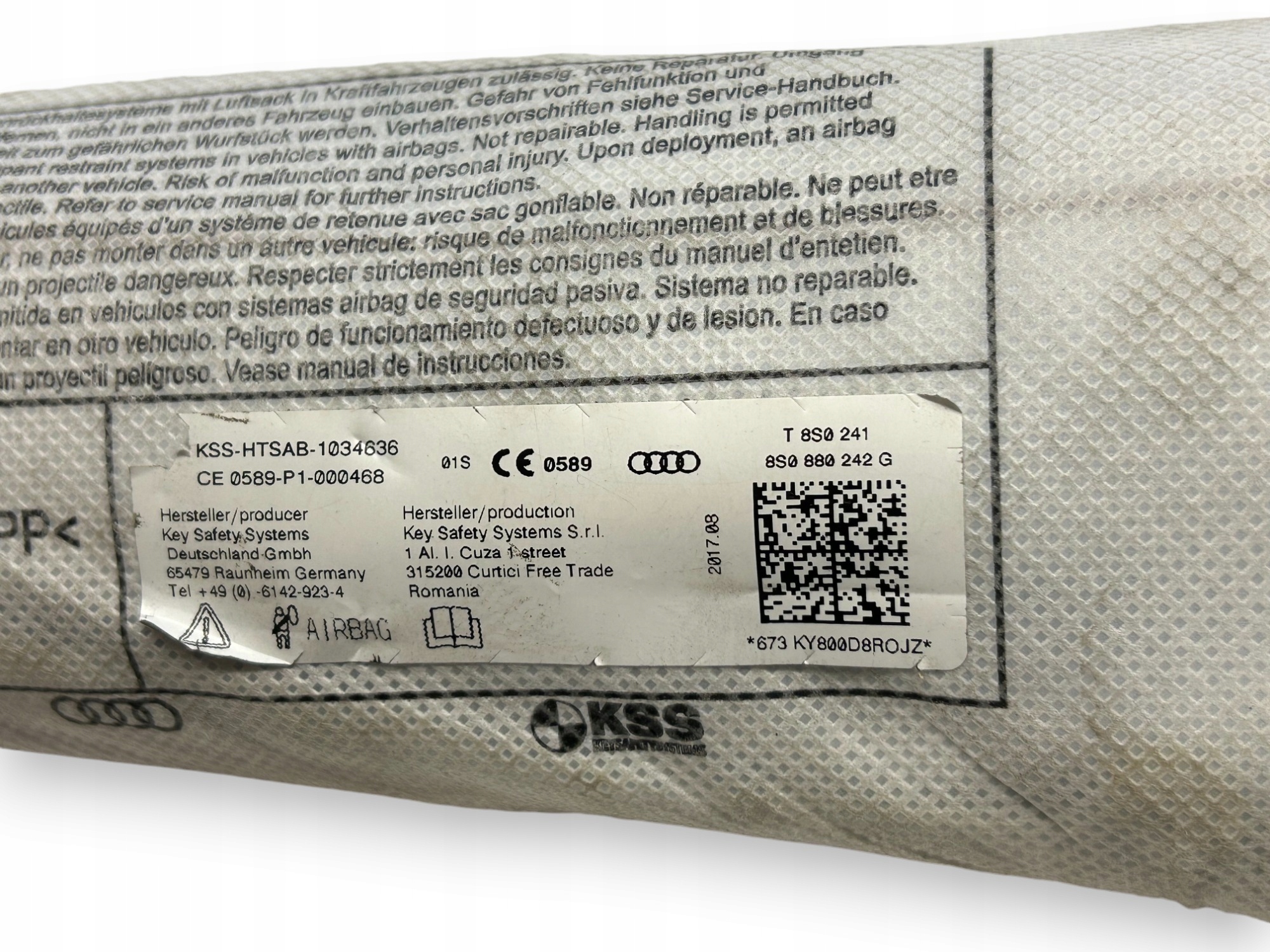 Audi TT TTS Airbag Poduszka fotela Prawy Przód 8S0880242G - obrazek 2
