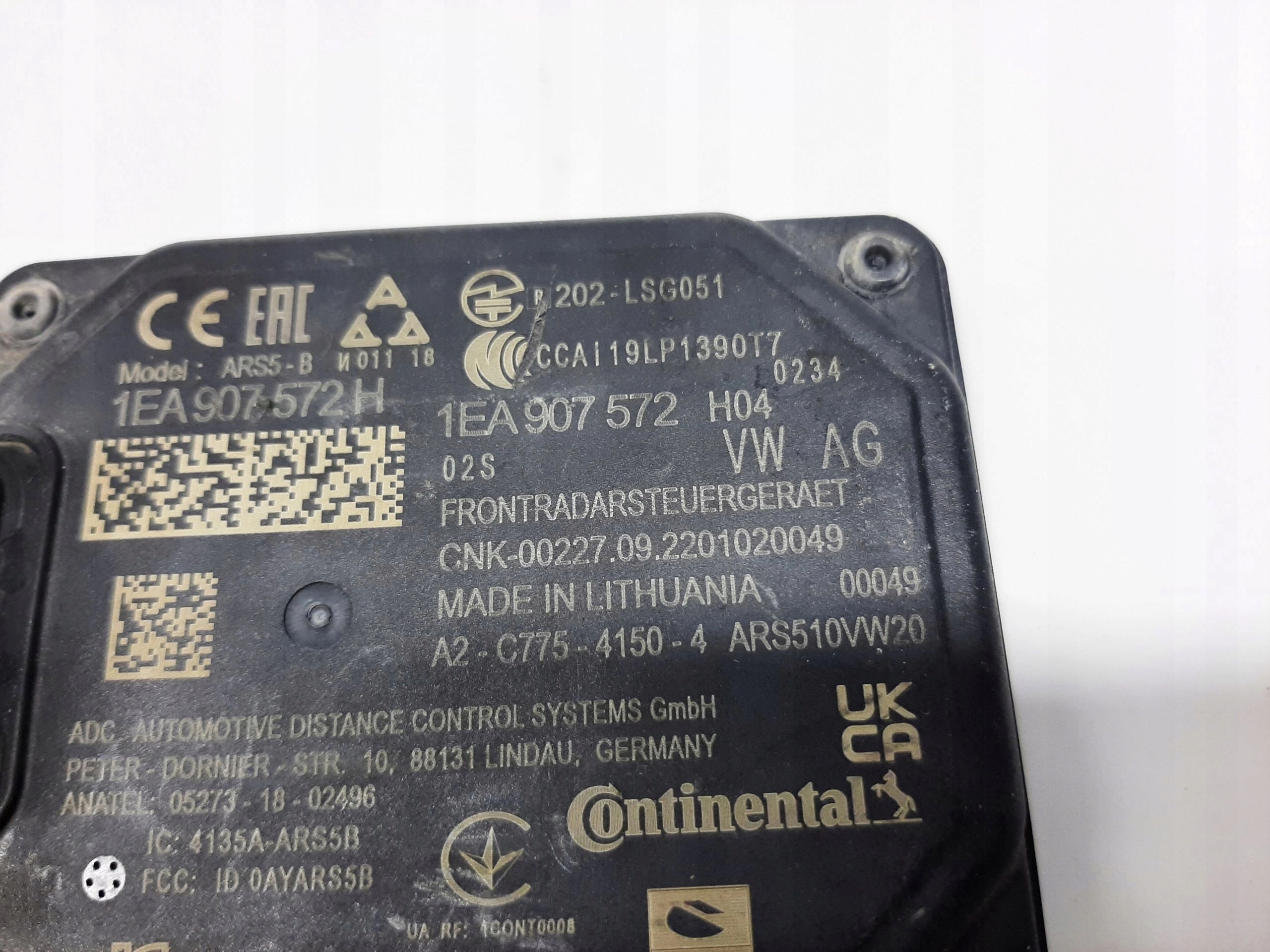 VW ID.5 2022- RADAR DISTRONIC PRZÓD 1EA907572 1EA907572H - obrazek 3