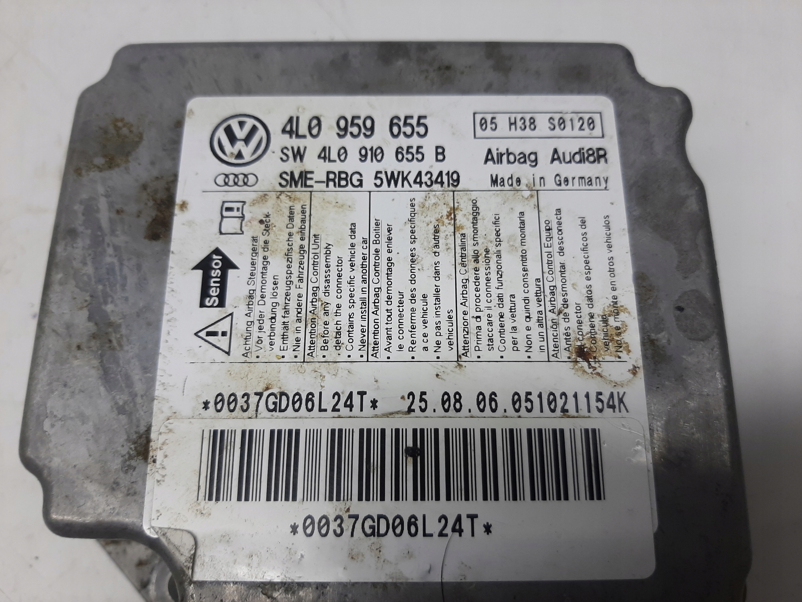 AUDI Q7 4L 2005- 3.0 TDI MODUŁ SENSOR PODUSZEK AIRBAG 4L0959655 - obrazek 3