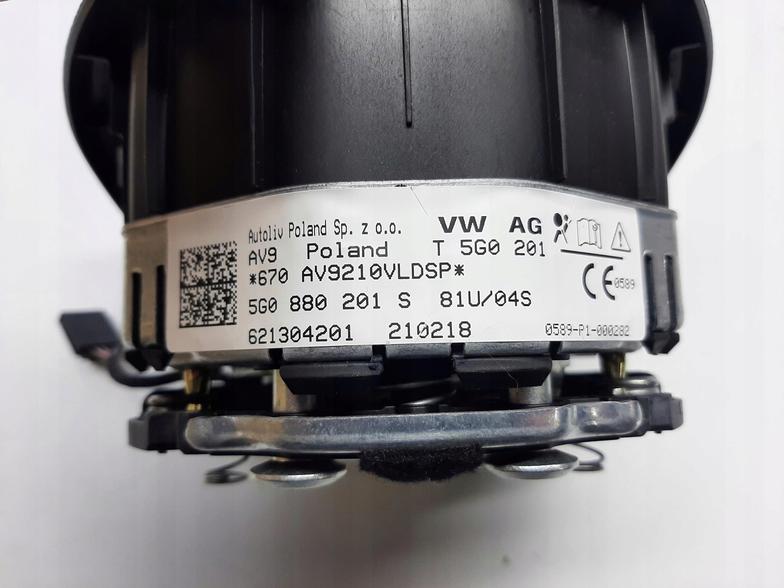 VOLKSWAGEN GOLF VII 2012- AIRBAG PODUSZKA KIEROWCY 5G0880201S - obrazek 7