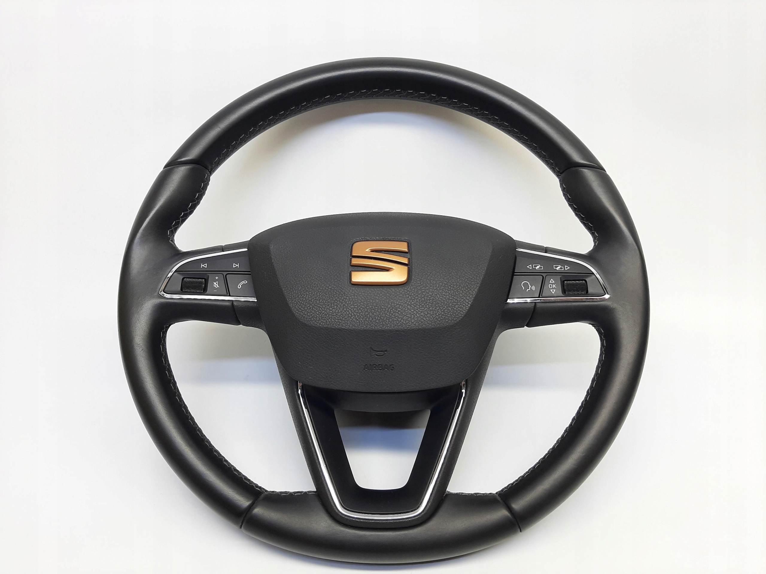 SEAT LEON III 2012- KIEROWNICA SKÓRA AIRBAG 5F0419091L 5F0880201H