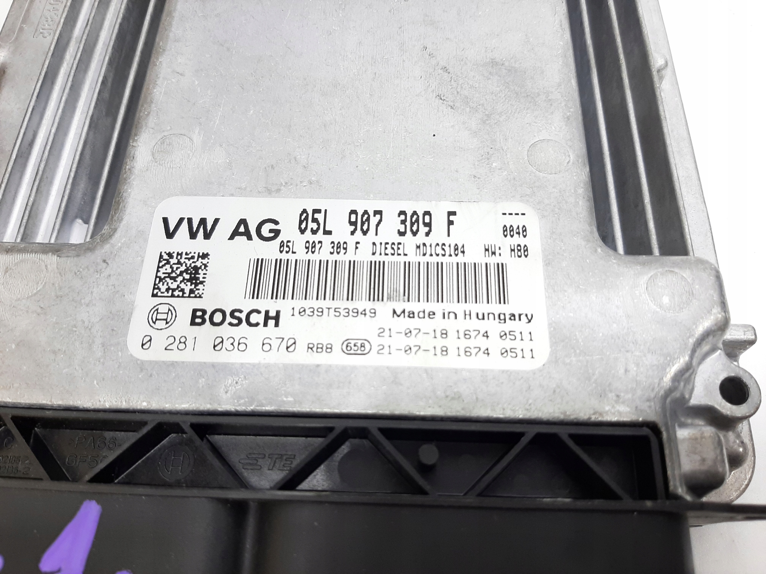 VW TRANSPORTER T6 KOMPUTER STEROWNIK SILNIKA ECU 05L907309F - obrazek 3